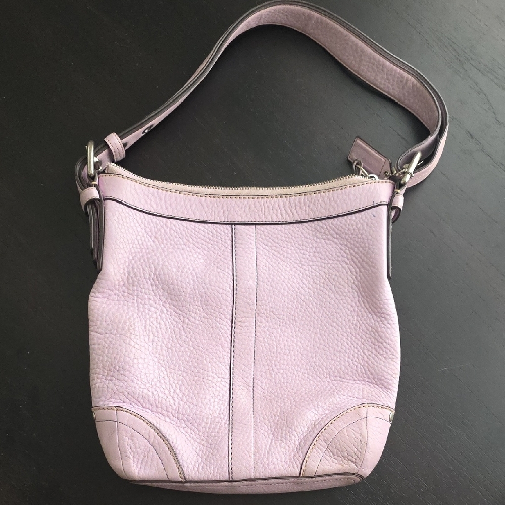 Coach Light Purple Leather Shoulder Bag - Picture 2 of 6